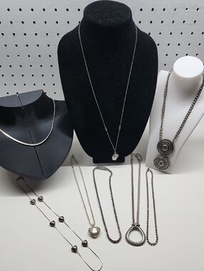 Silver Tone Mixed Bundle of Necklaces
